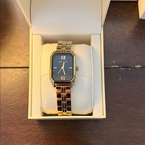 Anne Klein Gold-Tone Watch with Black Dial
